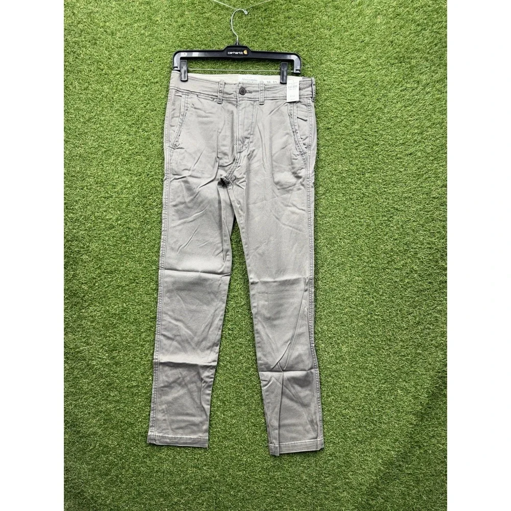 Abercrombie & Fitch Chino Pants Mens 30x32 The A&F Skinny Stretch Grey Khaki NWT